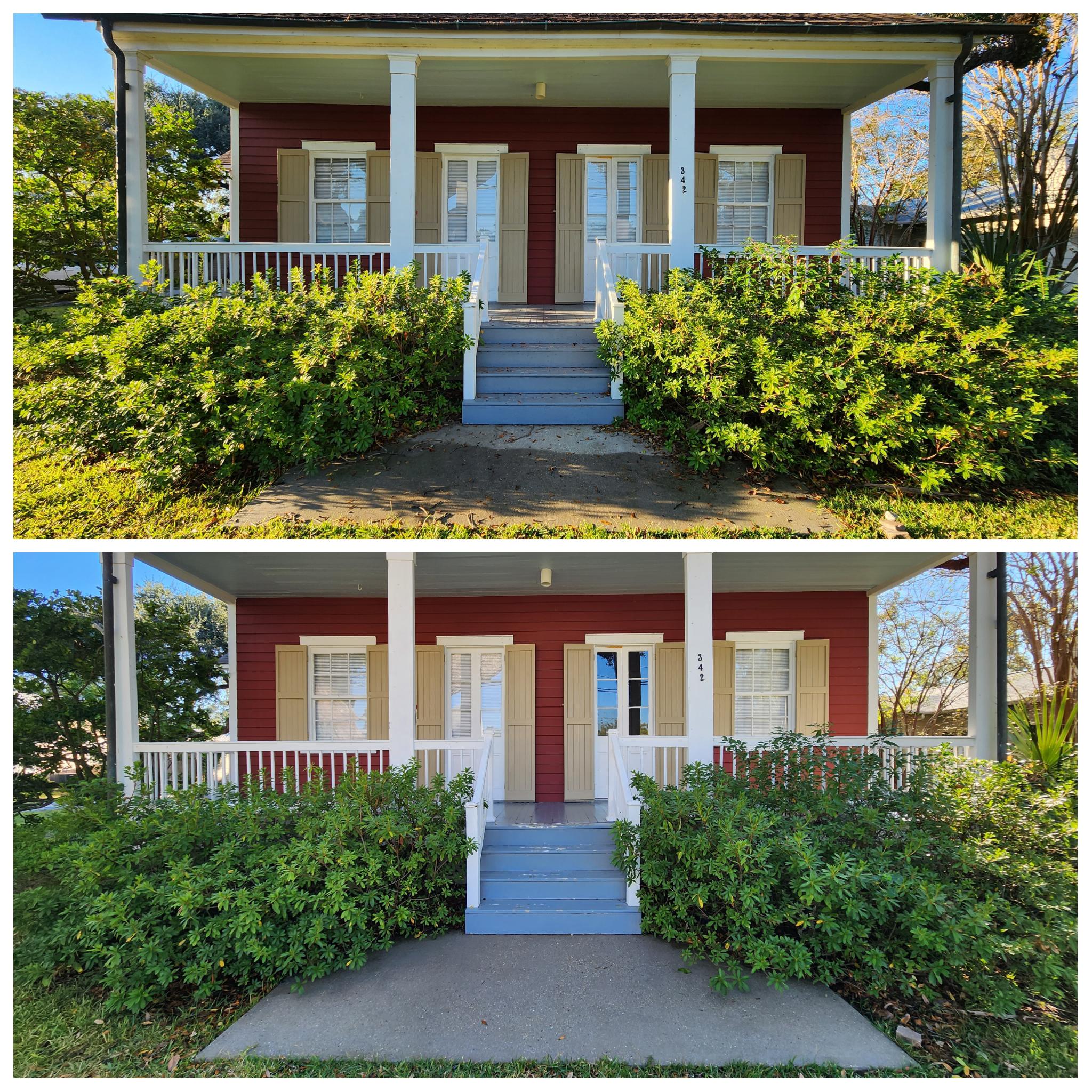 After: freshly soft-washed home exterior