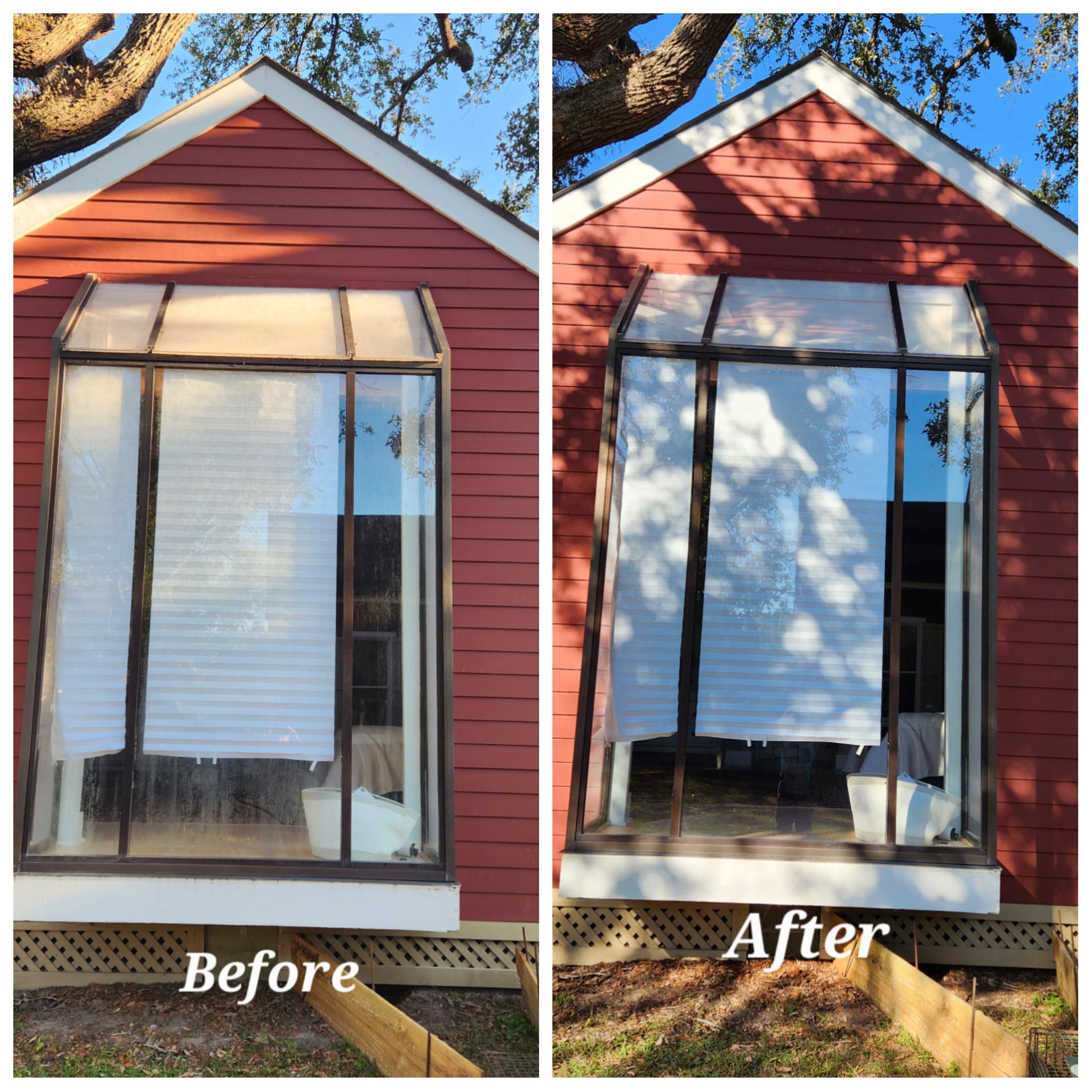 After: freshly soft-washed home exterior